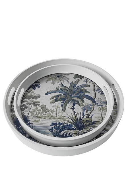 S/2 PLATEAUX ROND 'BORNEO' D46x4,5h-D37x4,5h
