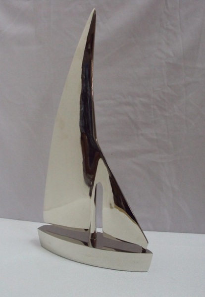 VOILIER EN NICKEL 'LA ROCHELLE' 27x8x50h