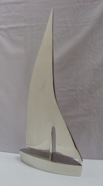 VOILIER EN NICKEL 'LA ROCHELLE' 45x10x62h