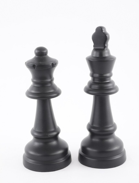 S/2 PIECES DE JEU D'ECHEC NOIR 'KING/QUEEN' 23h/26h