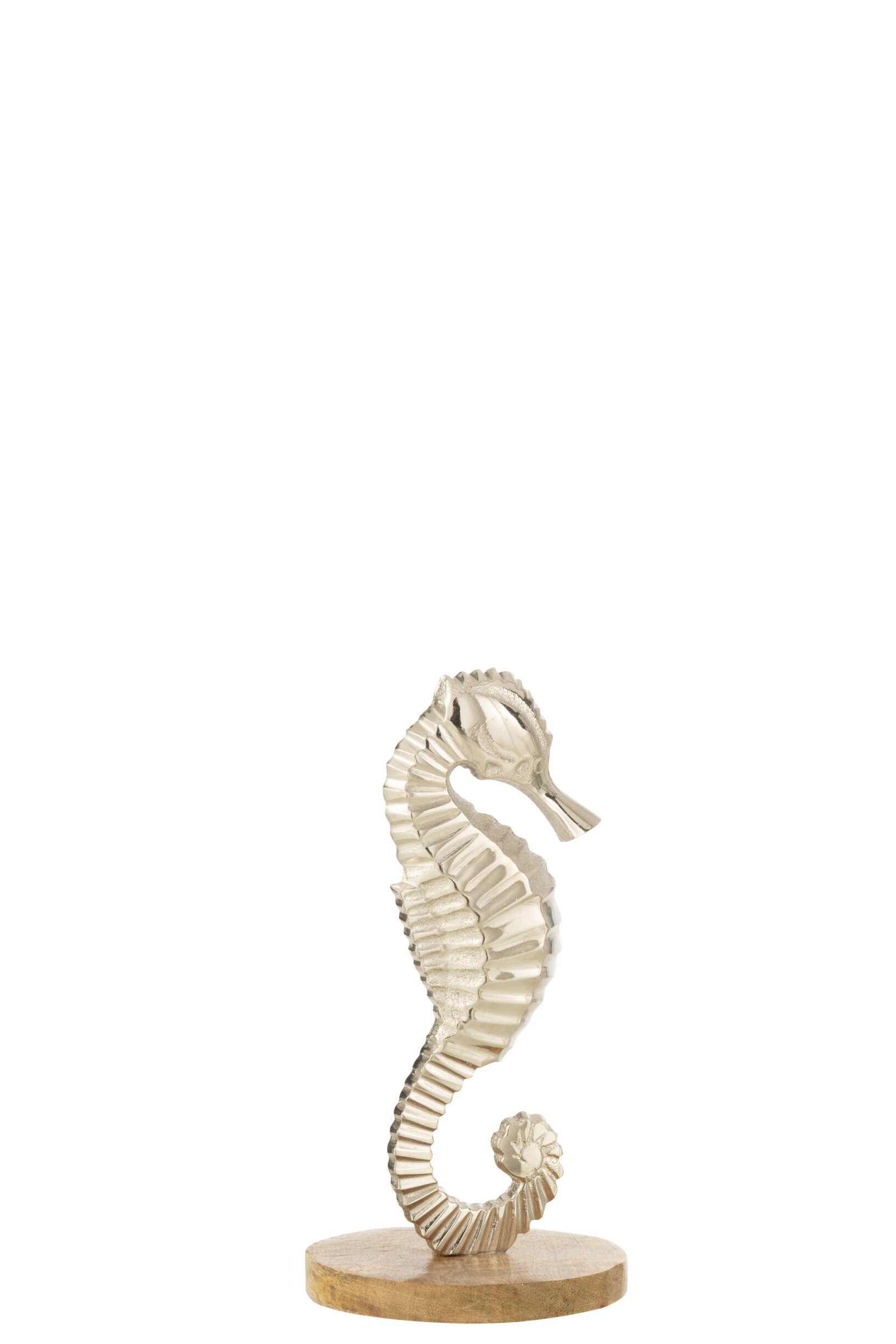Sea Horse On Base Aluminium Silver Medium