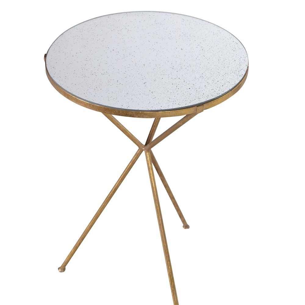 PRESTON 64x43cm okrugli pomocni sto, zlatna