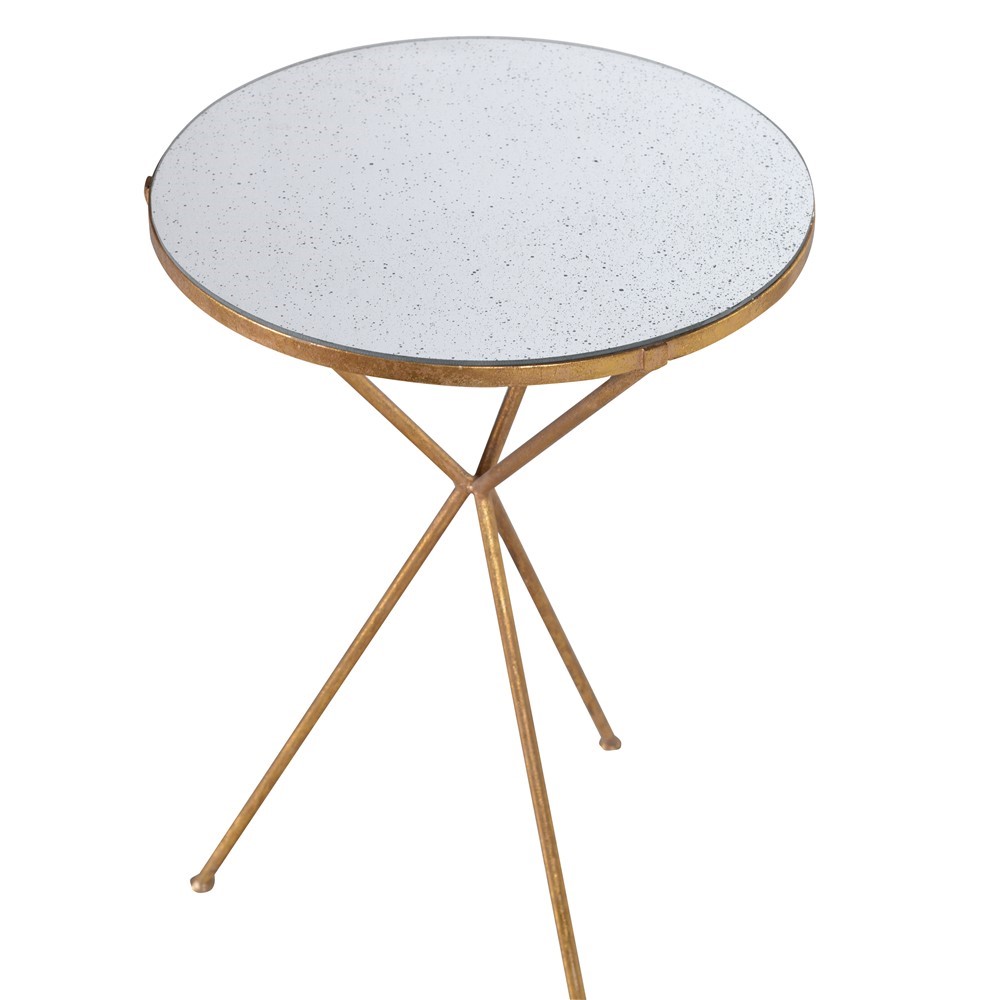 PRESTON 64x43cm okrugli pomocni sto, zlatna
