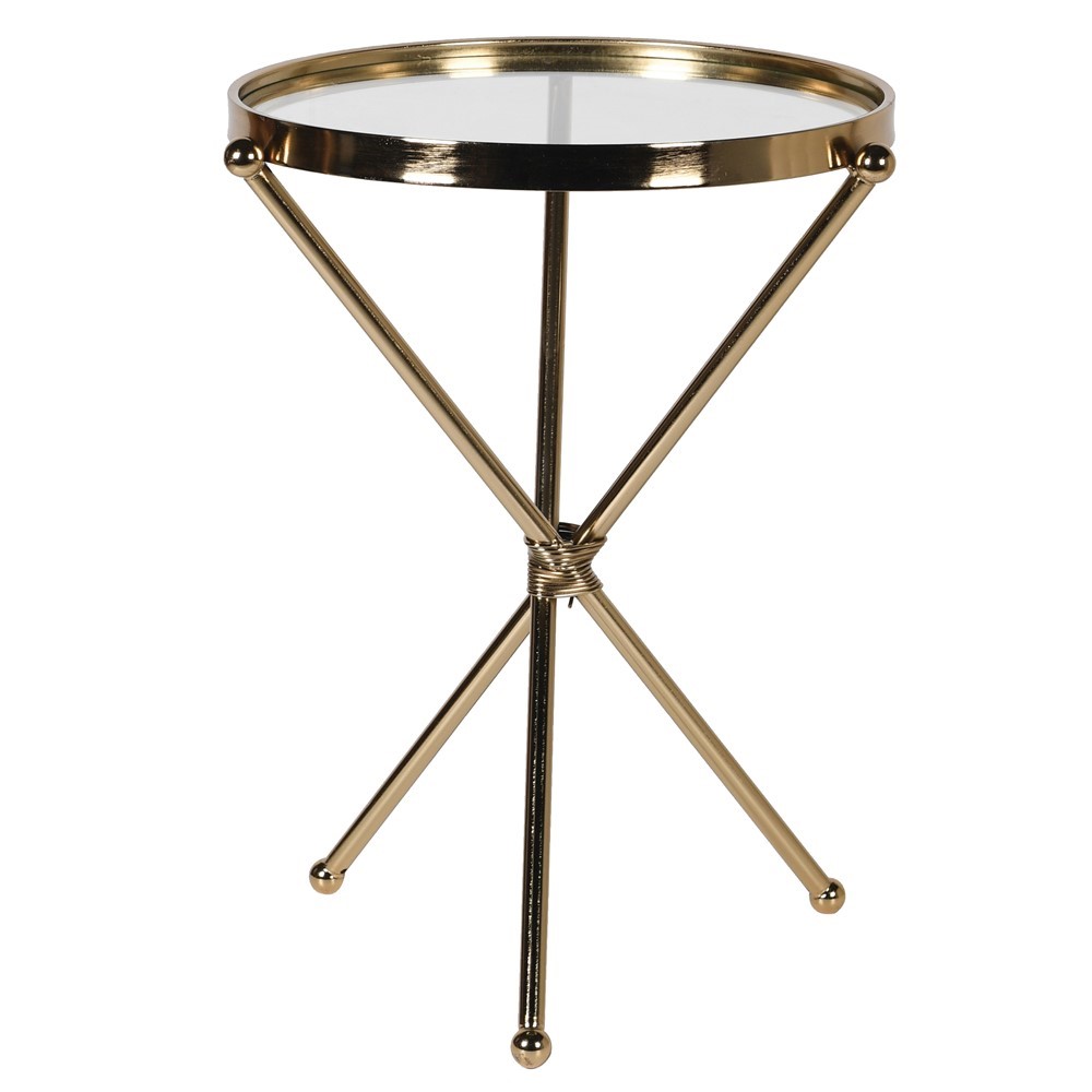 MANCHESTER 55x43cm okrugli pomocni sto, zlatna