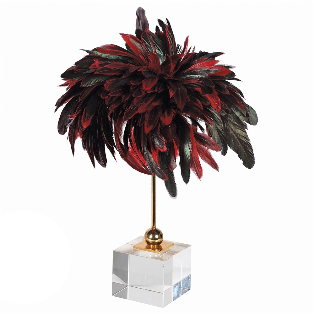 YORK 33cm dekoracija, crveno perje