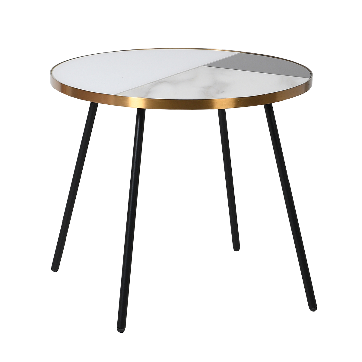 ELY 44x50cm okrugli pomocni sto, mermer/zlatna