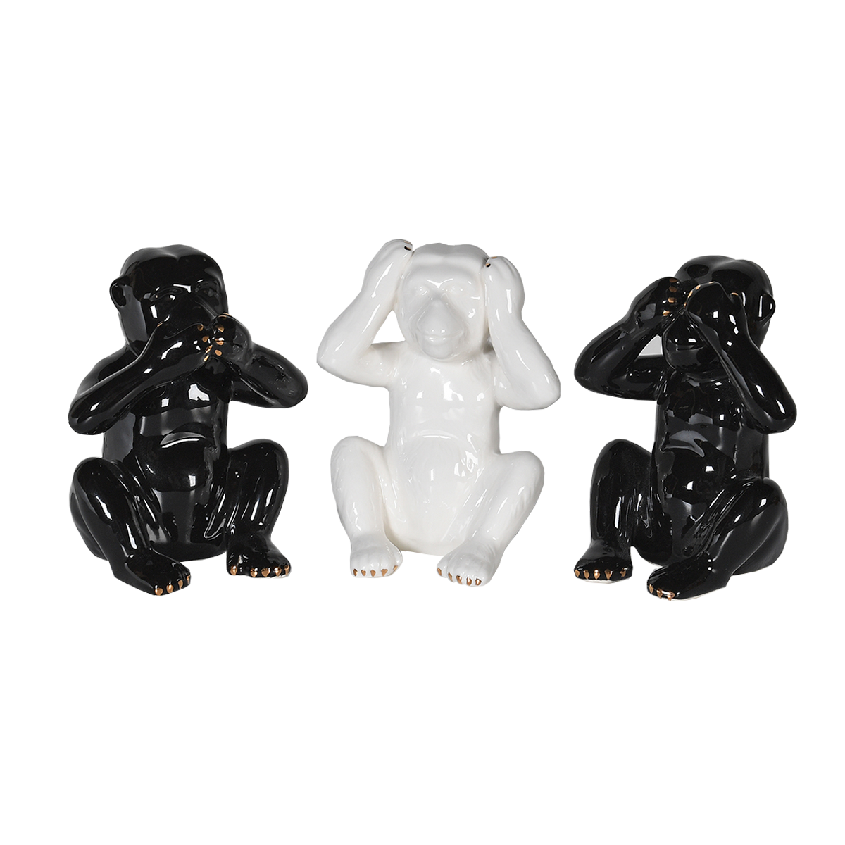 SALFORD S/3 dekorativne figure, crni i bijeli majmuni