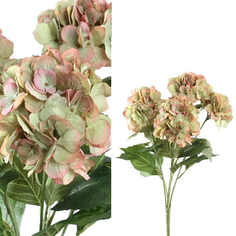 HYDRANGEA 43x40x58cm vjestacki cvijet, ruzicasto-zelena hortenzija