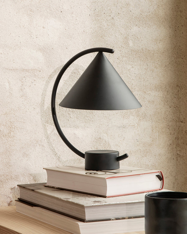 MERIDIAN 26cm stona lampa, crna
