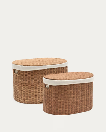 INDALI set od 2 korpe, ratan Ø 50 cm / Ø 55 cm