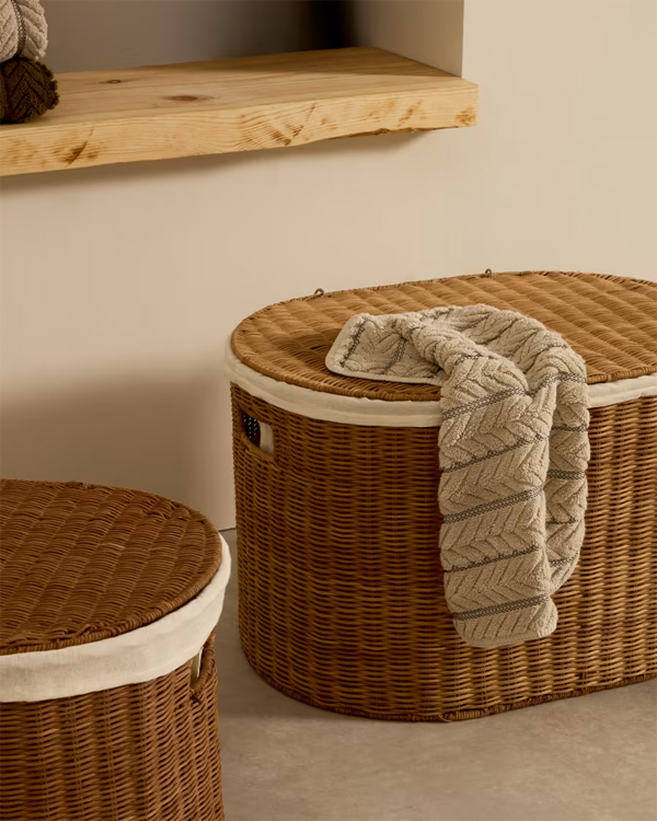 INDALI set od 2 korpe, ratan Ø 50 cm / Ø 55 cm