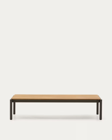 SORELLS sto za kafu od zelenog aluminijuma i tikovine 63 x 144,6 cm