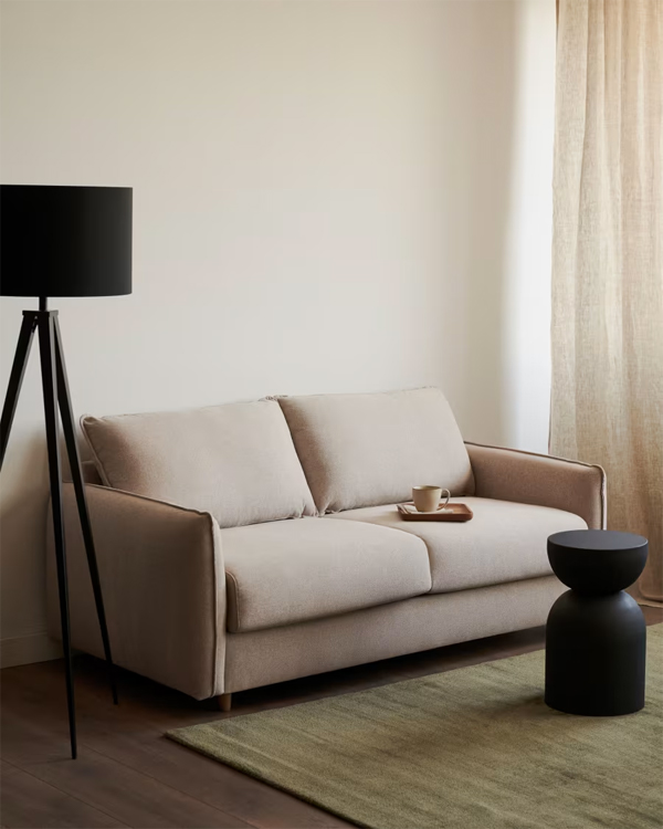 CARLOTA dvosjed u austin bež šenilu, na razvlačenje 185 cm x 93 cm (krevet 133cm)