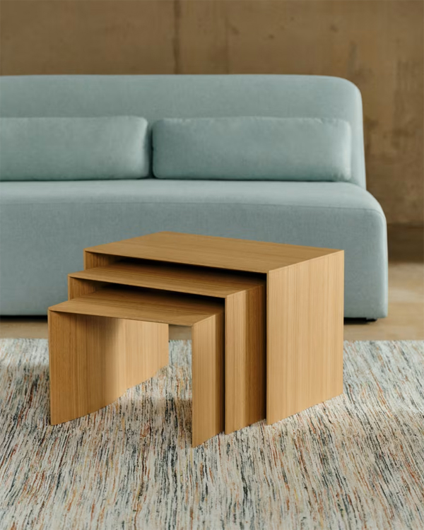 LITTO set stolova 60 x 40 / 51 x 36 / 42 x 31 cm oak