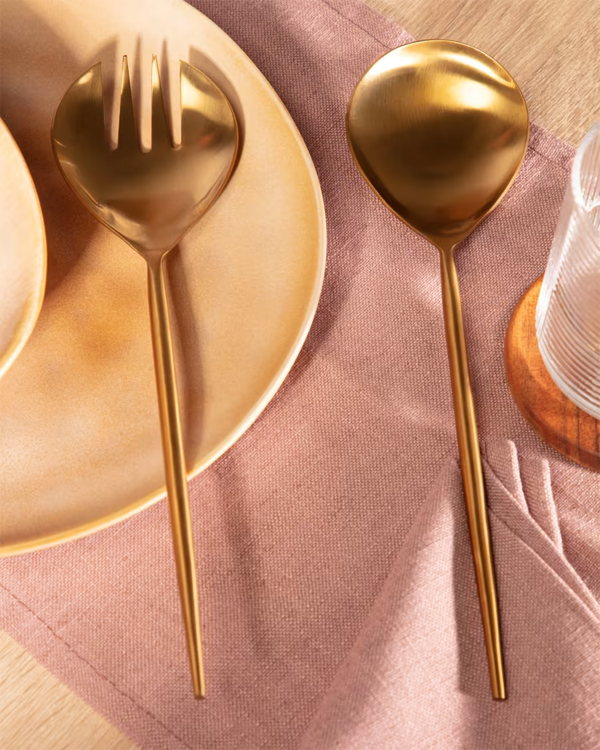 Lite set pribora za jelo od 2 dijela za salatu, zlatna