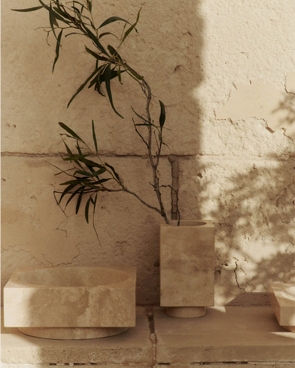 TRAVERTINE ukrasna zdjela, visoka
