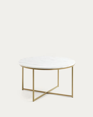 SHEFFIELD klub sto, bijeli mermer ø 80 cm