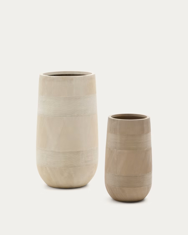 TIVAL set 2 saksije, imitacija cementa, bež ø 45 cm