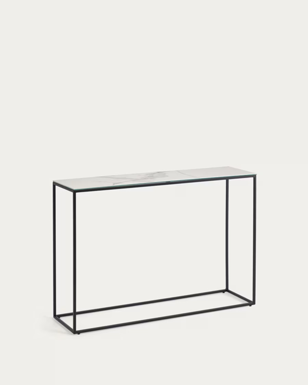 REWENA konzola sa porcelanskom pločom, kalos bijela, čelik 110 x 75 cm
