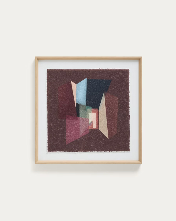 VELUNI slika više boja od recikliranog papira, 60 x 60 cm