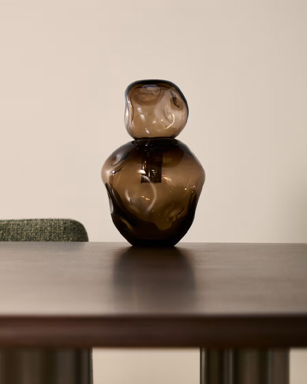 OLIVET staklena vaza, braon, 30 cm