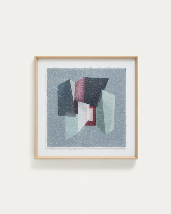 VELUNI slika više boja od recikliranog papira, 60 x 60 cm