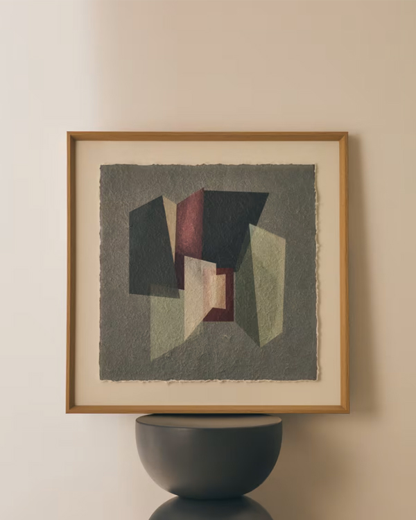 VELUNI slika više boja od recikliranog papira, 60 x 60 cm