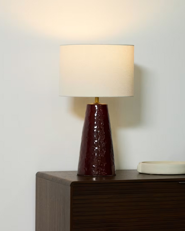 DRAVA stona lampa, bordo, keramika