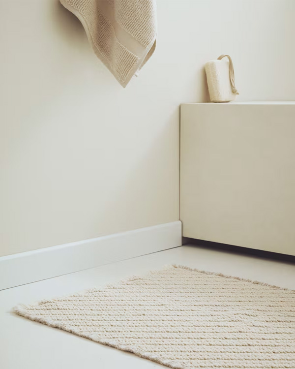 JANU podloga za kupatilo, pamuk, bež, 50 x 70 cm