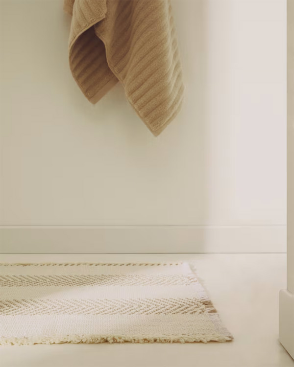 BINA podloga za kupatilo, pamuk, bež, 50 x 70 cm