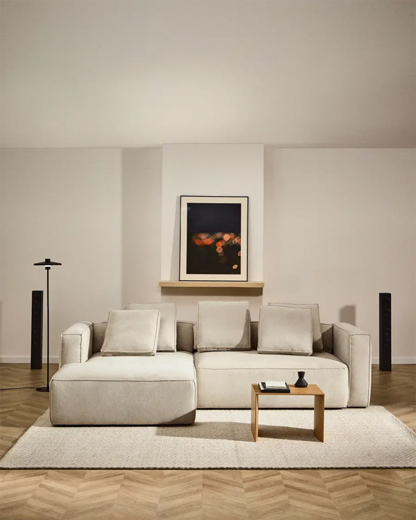 MARELA ugaona sofa, trosjed, bež, 276 cm