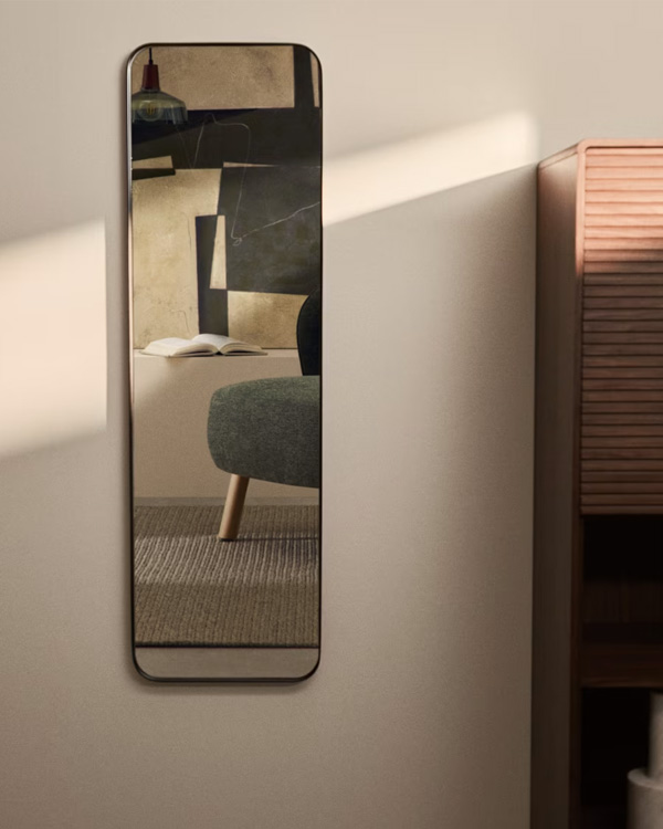 MARCO Ogledalo sa crnim metalnim okvirom, 55,5 x 150,5 cm