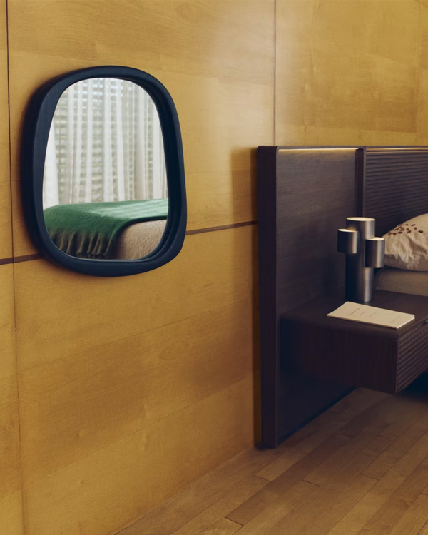 ALURA Ogledalo od crnog drveta tikovine, 45,5 x 47 cm, FSC 100%