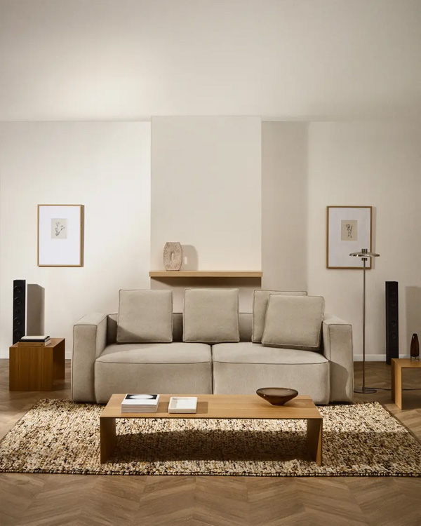 MARELA Trosjed na razvlačenje od bež šenila, 236 cm FSC Mix Credit