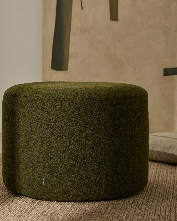 KAELI Tabure sa skidivom presvlakom, zelen, Ø60 cm