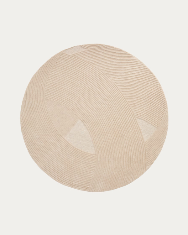 DOMM Tepih od vune, bež, Ø200 cm