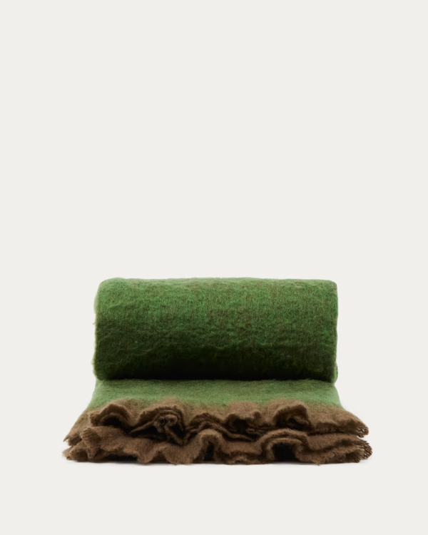 ODELNA Ćebe od vune, zelena, 130 x 170 cm