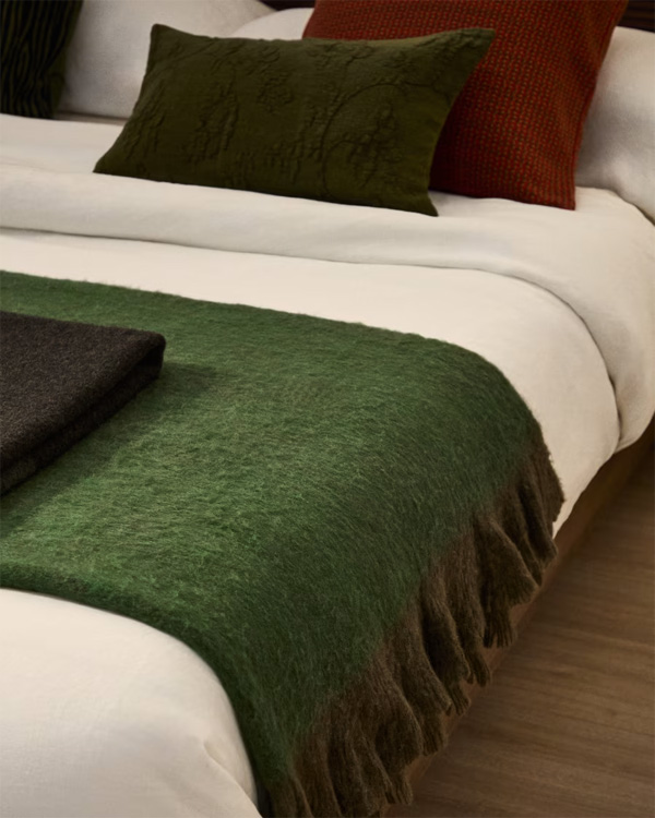 ODELNA Ćebe od vune, zelena, 130 x 170 cm