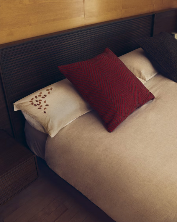 VIRELDA Set posteljine od pamuka i lana bež, vezni detalj, za krevet 150 cm