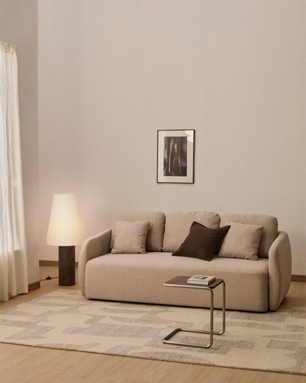 LAIRA Sofa na razvlačenje 3 sjedišta od bež čenila 218 cm FSC Mix Credit