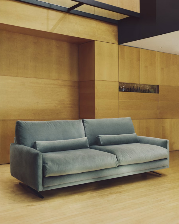 VELIRO Sofa trosjed od zelenog pliša, 240 cm FSC Mix Credit
