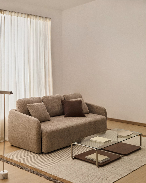 LAIRA Trosjed, taupe šenil, 218 cm