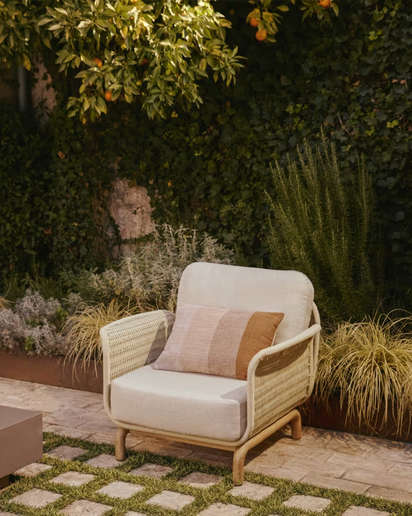 ALIPA baštenska fotelja, akacija i ecru konop