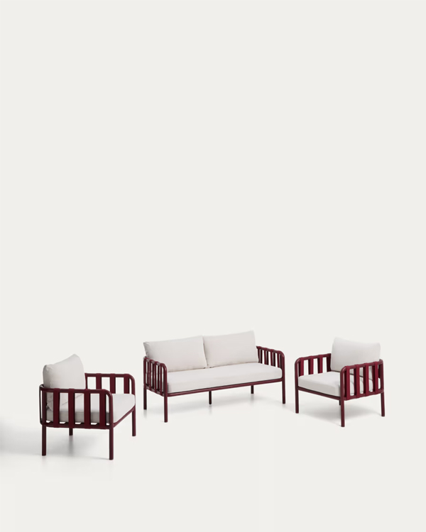 OMALA baštenski set, aluminijum i konop u bordo boji