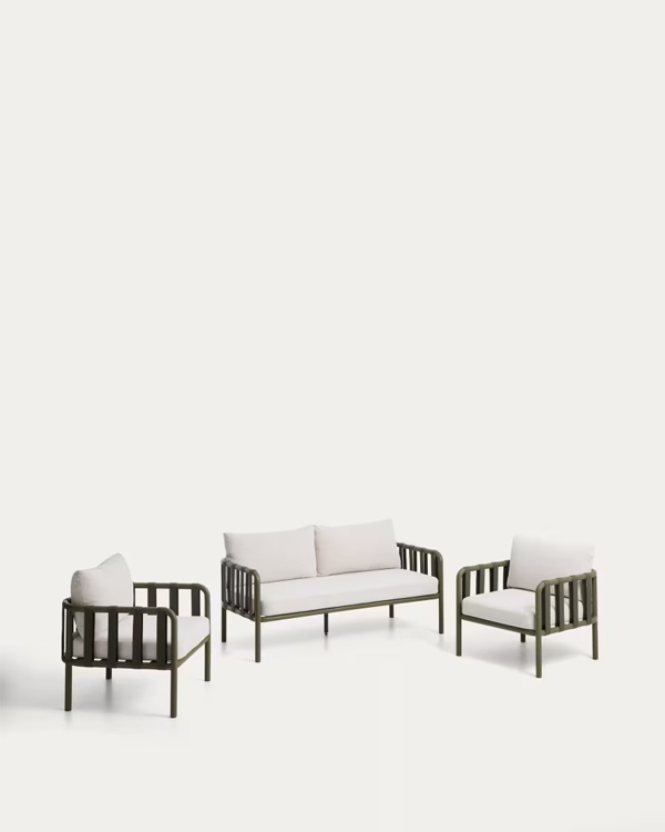 OMALA baštenski set, aluminijum i konop u zelenoj boji