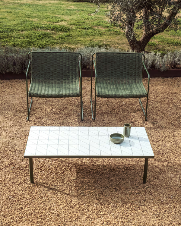 MAURINA Klub sto, zelena, 122 × 61 cm