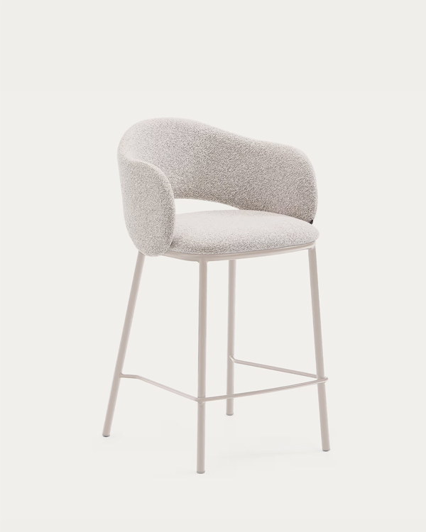 MAINA Barska stolica, bež šenil, 65 cm