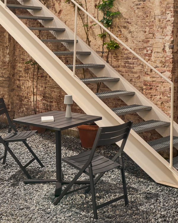 TORRETA Sklopivi baštenski sto, tamno sivi, 70 x 70 cm