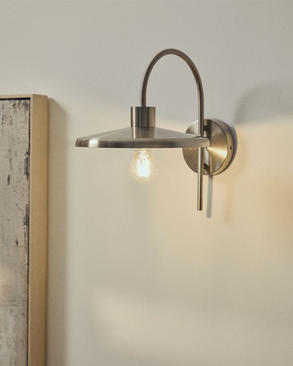 NUVIRA Zidna lampa, siva, metalna, 27 cm
