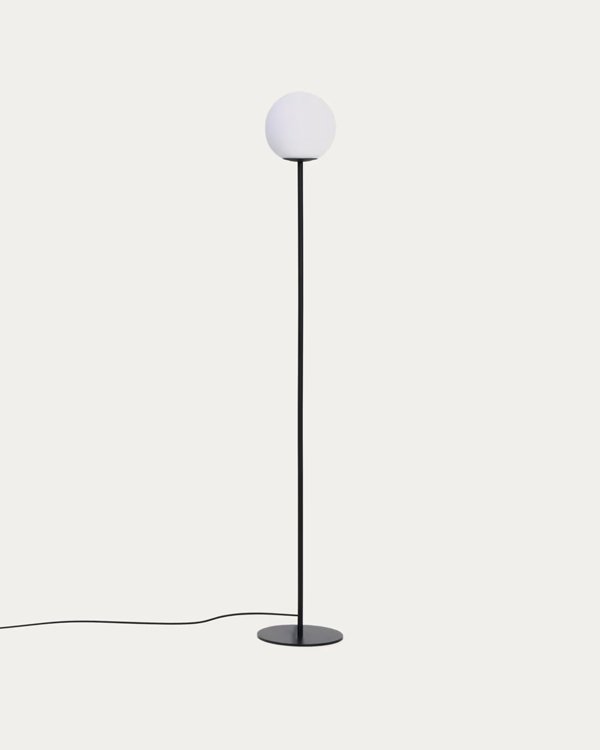 BRISIA Podna lampa, crna, matirano staklo, 20 cm
